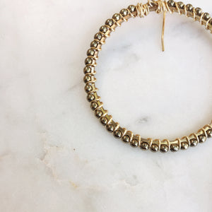 Beaded Hoops - Gold Stone
