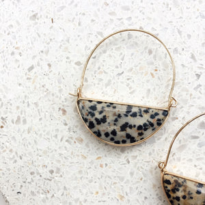 Half Moon Stone Earrings - More Colors Available