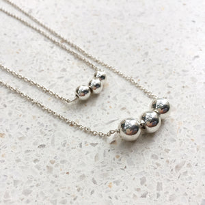 Three Stone Necklace - Silver