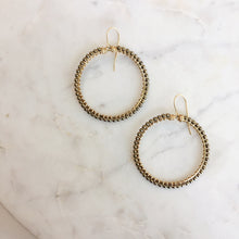 Beaded Hoops - Gold Stone