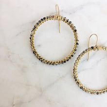 Beaded Hoops - Neutral Spotted Stone